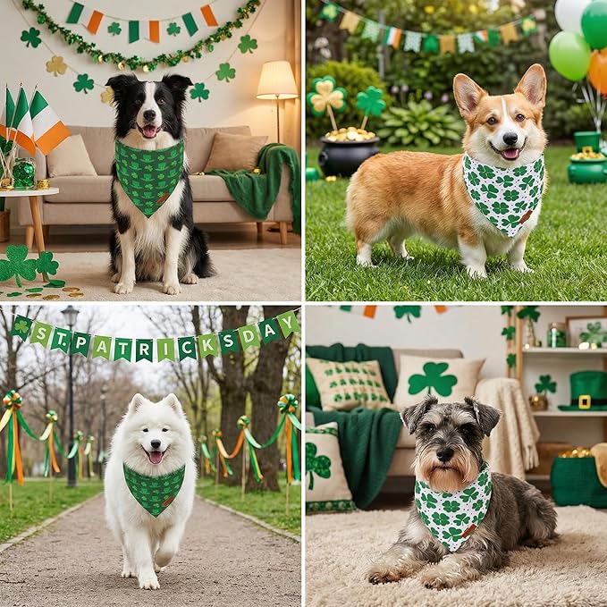 PTDECOR St. Patrick's Day Dog Bandana, Premium Durable Fabric, Irish Pet - Image 2