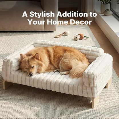 Veehoo Elevated Cat Bed Indoor, Wood Furniture Style Cat Couch Sofa - Image 7