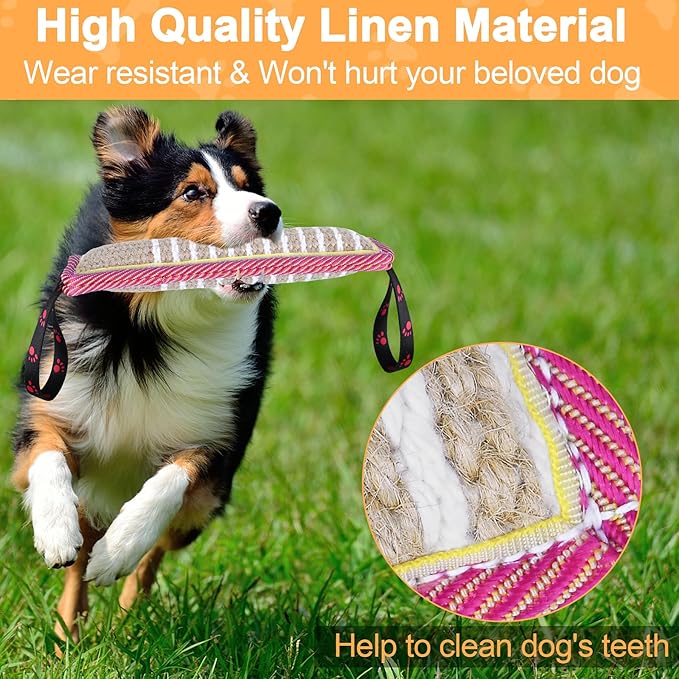 Dog Tug Toy Dog Bite Jute Pillow Pull Toy - Image 3