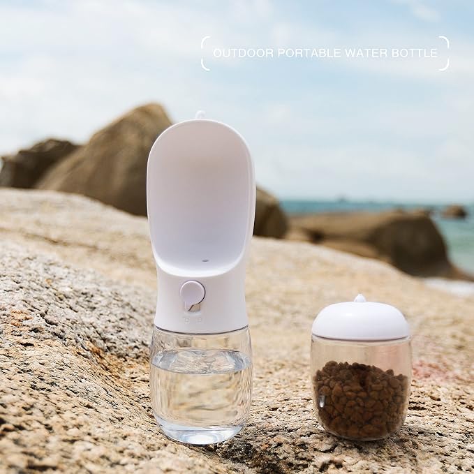 Dog Water Bottle with Food Container, Portable Leak Proof Pet Water Dispenser - Image 2