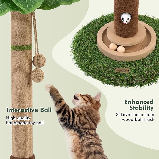 Woochpet Cat Scratching Post 35'' Tall Cat Scratcher Tree Tower Scratching Posts - Image 4