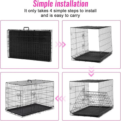 FDW Dog Crate for Large Dogs 48 Inch Folding Metal WirePet Cage Double Door - Image 6