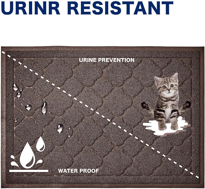 WePet Cat Litter Box Mat, Kitty Premium PVC Pad, Durable Trapping Rug, - Image 6