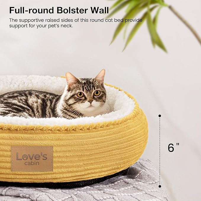 Love's cabin Round Donut Cat and Dog Cushion Bed, 20in Pet Bed - Image 5