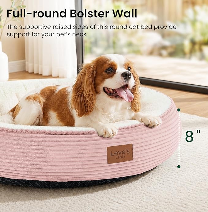 Love's cabin Round Donut Cat and Dog Cushion Bed, 30in Pet Bed - Image 6