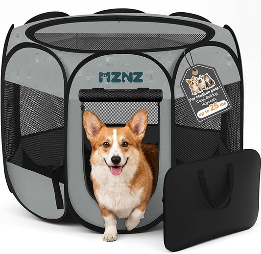 Dog Playpen, Portable Puppy Pet Crate Indoors by MZNZ