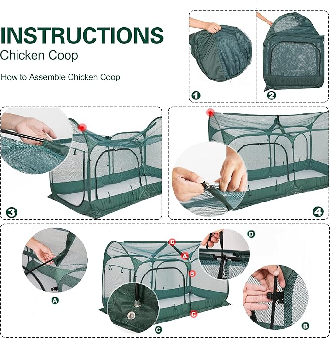 ANC POP Portable Chicken Run Large Pop-Up Chicken Pen - Image 6
