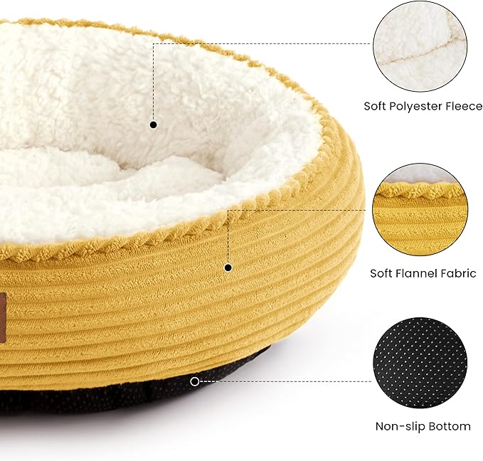 Love's cabin Round Donut Cat and Dog Cushion Bed, 30in Pet Bed - Image 2