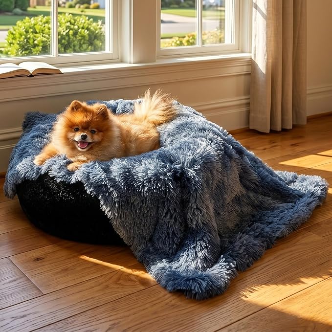 Bedsure Dog Blankets for Small Dogs, Fluffy Waterproof Dog Blanket for Couches - Image 2