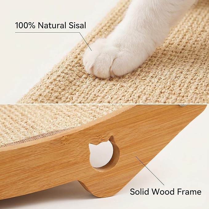 Sisal Cat Scratcher Bed, 3-in-1 Natural Sisal Scratching Board & Hammock - Image 4