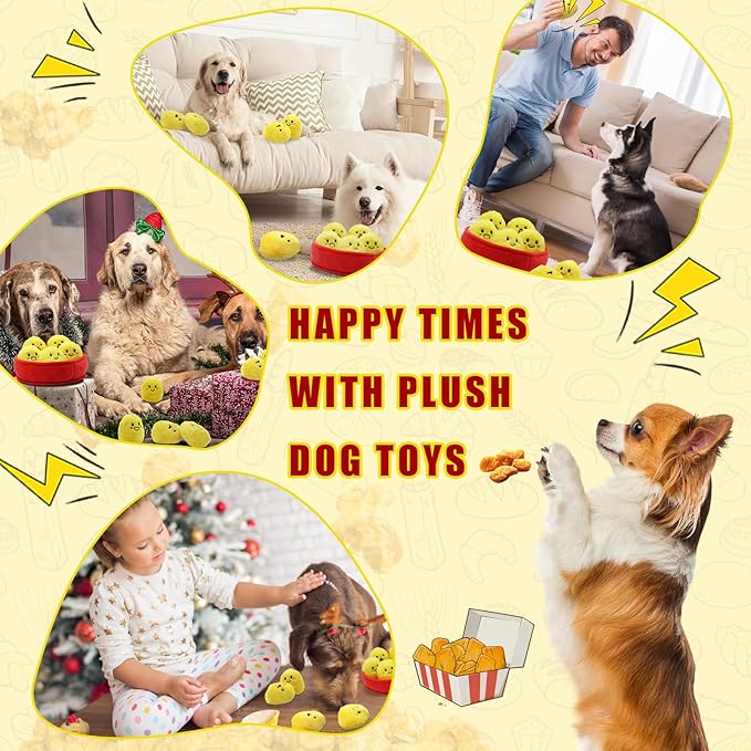YZHDUXIU Dog Squeak Toys, 6 Pack Chicken Nugget Dogs Push Toys Interactive - Image 6