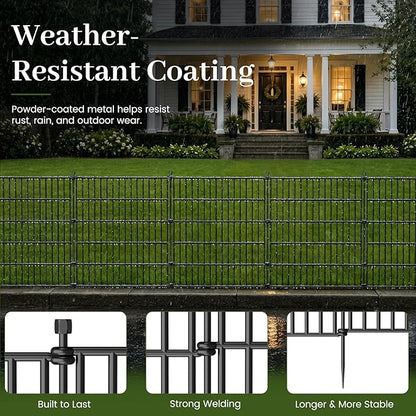 10 Panels No Dig Decorative Outdoor Garden Fence - Image 4