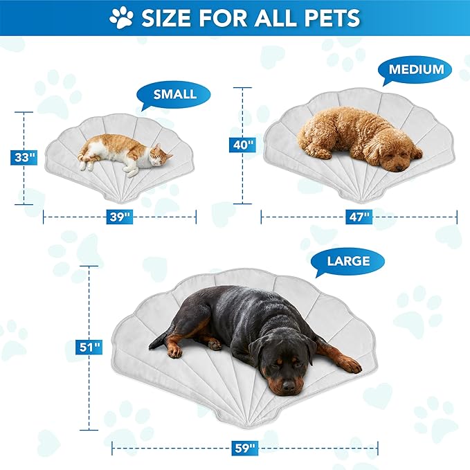 PetAmi Dog Cooling Mat, Sea Shell Shape, Pet Pad - Image 7