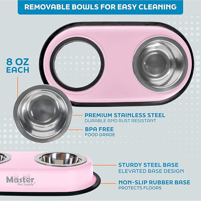 Master Pet Supply Double Dog Bowls Set - Image 3