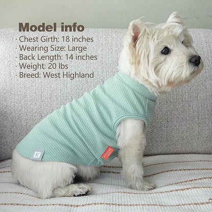 KYEESE 2Pack Waffle Dog Shirts, Lightweight Sleeveless Dog T Shirts - Image 9