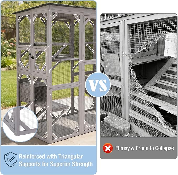 Large Catio Outdoor Cat Enclosure, 71.1’’ Cat House - Image 5