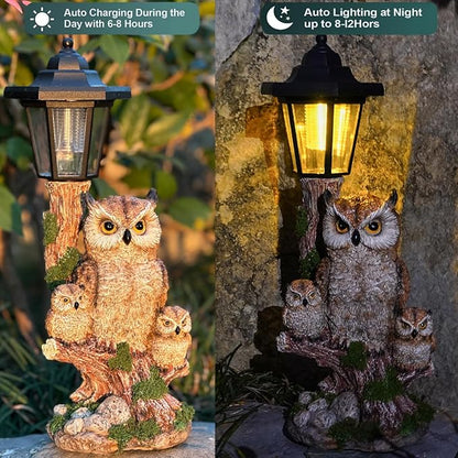 Solar Garden Owl Statue Lights, Large Owl Figure - Image 5