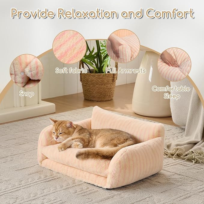 Hollypet Cat Bed Fluffy Plush Multifunctional Double-Layer Machine Washable - Image 6