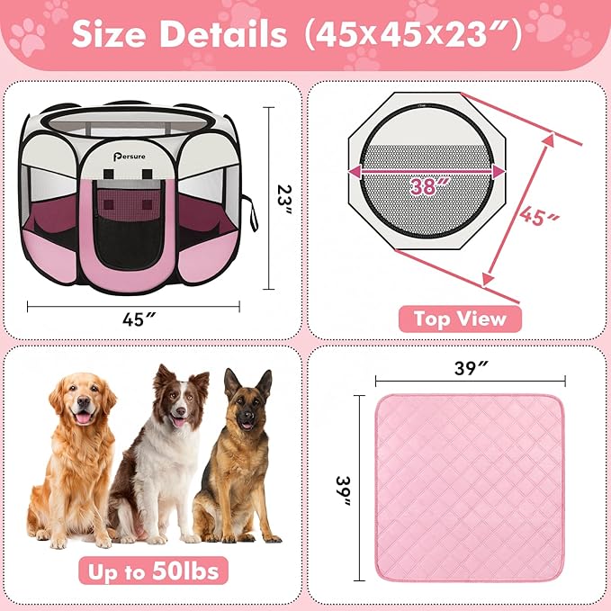 Dog Cat Playpen Indoor Outdoor for Puppy Pet Dogs Cat Recovery After Surgery - Image 2