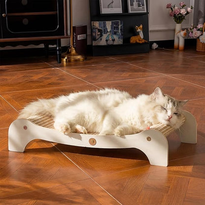 Cat Scratcher Bed for Indoor Cats, Large Wooden Hammock - Image 8