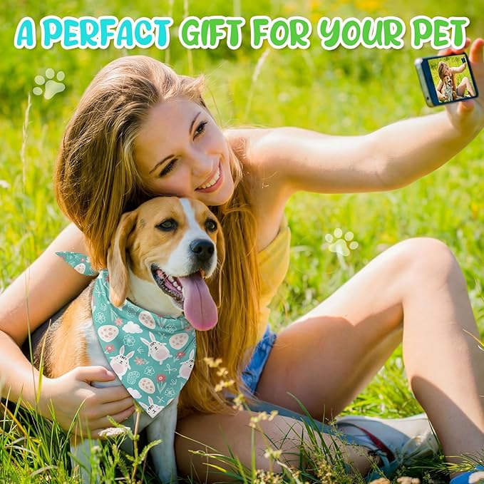 Huhumy 100 Pcs Spring Dog Bandanas Bulk in 3 Sizes, Washable Pastel Floral & - Image 6