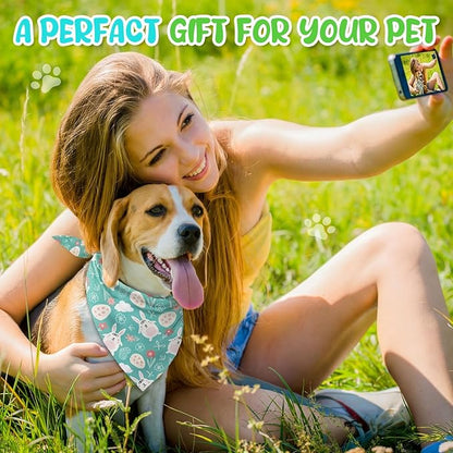 Huhumy 100 Pcs Spring Dog Bandanas Bulk in 3 Sizes, Washable Pastel Floral & - Image 6