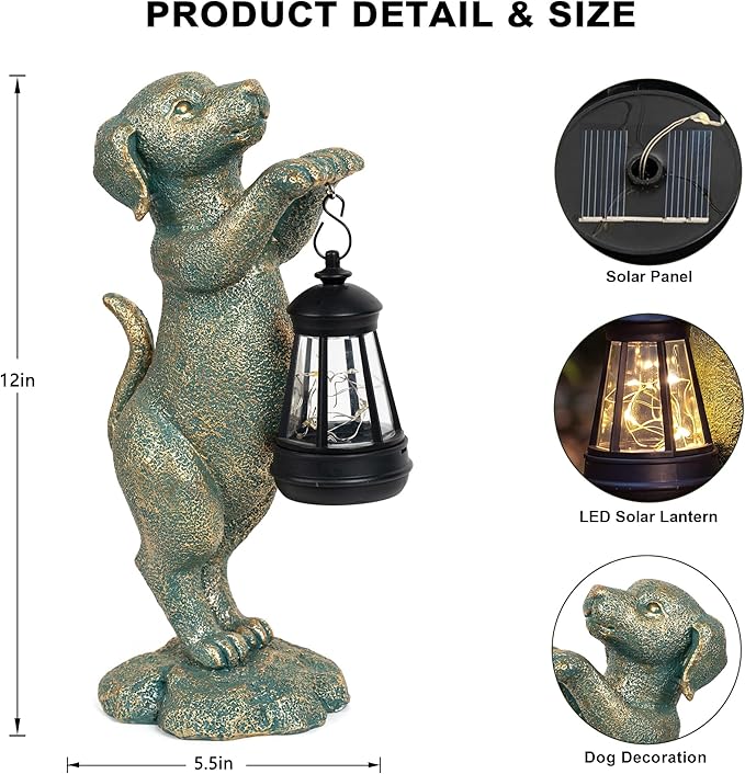 Solar Dog Garden Statue - Image 2