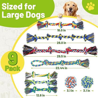 9-Pack Dog Rope Toys for Large Dogs – Strong Tug Toys for Aggressive Chewers - Image 7