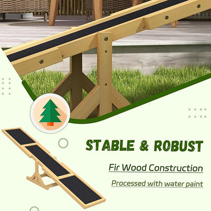 PawHut Wooden Dog Agility Seesaw - Image 3