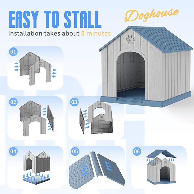 DRATO Large Dog House Indoor Outdoor Waterproof, Puppy Shelter - Image 7