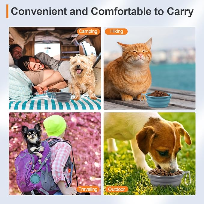 Kytely Collapsible Dog Bowls for Travel, Foldable Pet Food Bowl - Image 2