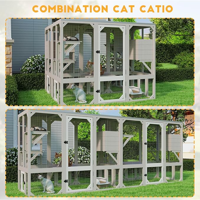 Ketive Catio Outdoor Cat Enclosure, Wooden Cat Catio, Large Weatherproof Cats - Image 7