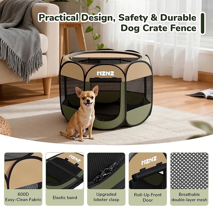 Dog Cat Playpen, Portable Small Animal Playpen Crate Indoor - Image 7