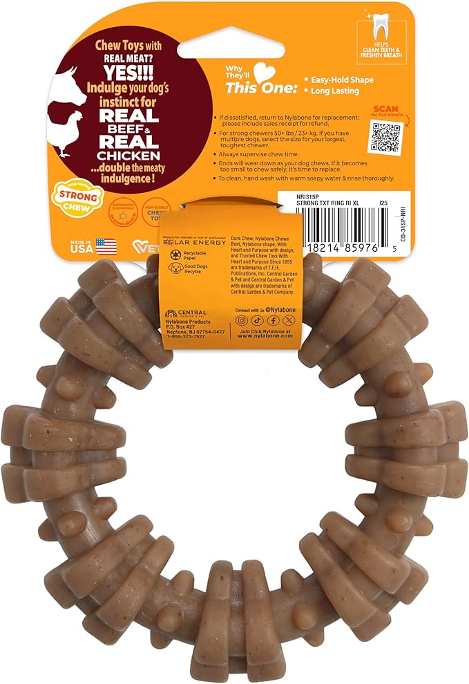 Nylabone Strong Chew Textured Ring Dog Toy Made - Image 9