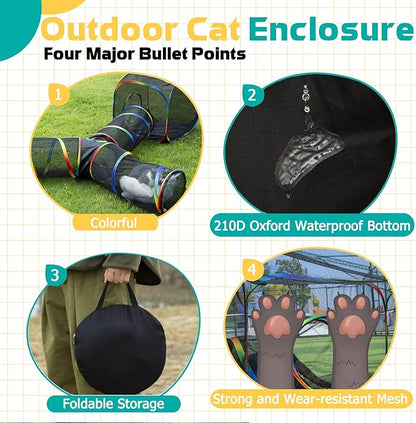 Outdoor Rainbow Cat Enclosures Playground, Outside House - Image 6