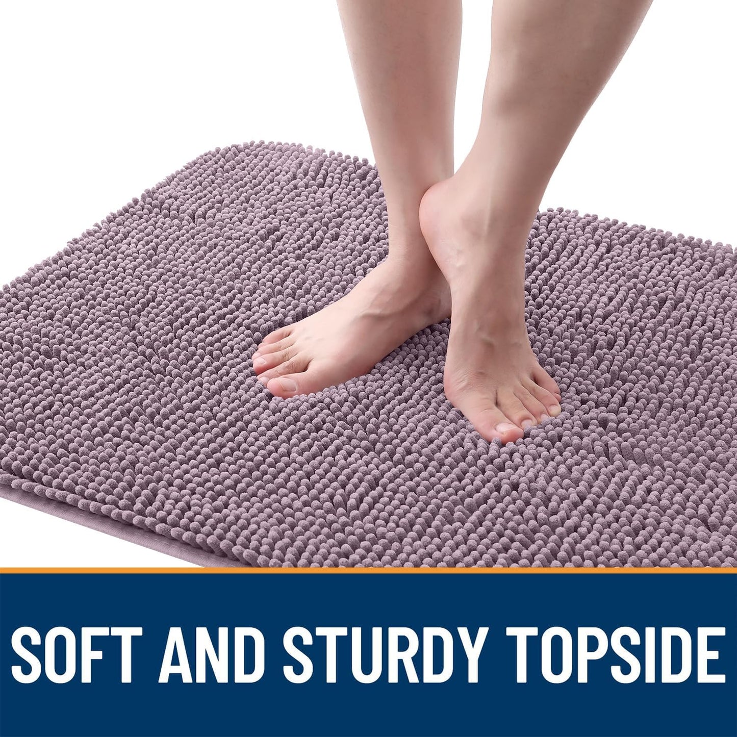 OLANLY Dog Door Mat for Muddy Paws 59x32, Absorbs Moisture and Dirt, Absorbent Non-Slip Washable Doormat, Quick Dry Chenille Mud Mat for Dogs, Entry Indoor Entryway Carpet for Inside Floor, Deep Plum