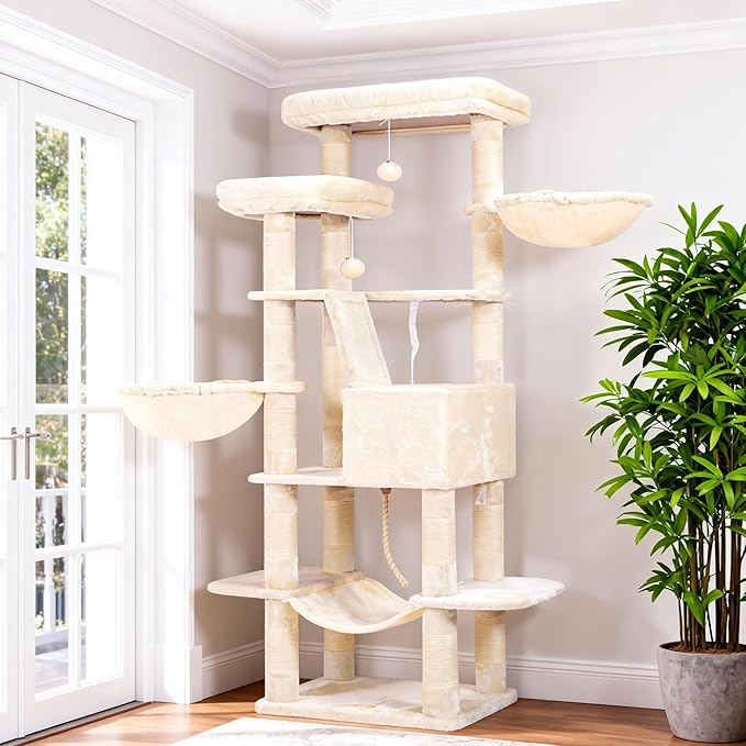 Heybly Cat Tree, 68 inch Multi-Level Cat Tower by HEYBLY
