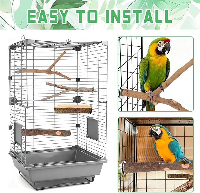 4-Pack Natural Wood Bird Perch Stand - Image 6