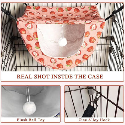 JSPYFITS Cat Cage Hammock with Ball, Double Layer Hanging Adjustable Soft Pet - Image 9