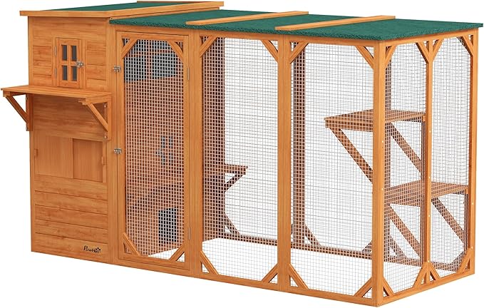 PawHut Catio Outdoor Cat Enclosure, Large Wood Kitten Cat House Enclosure by PawHut