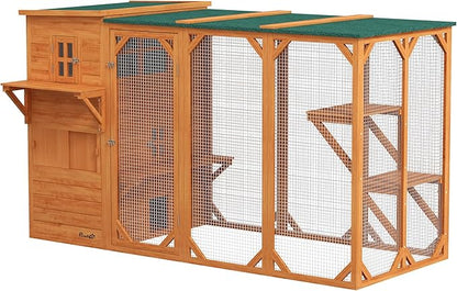 PawHut Catio Outdoor Cat Enclosure, Large Wood Kitten Cat House Enclosure by PawHut