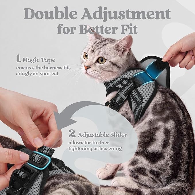 rabbitgoo Cat Harness and Leash, Step-in Escape Proof Kitten Harness Set - Image 3