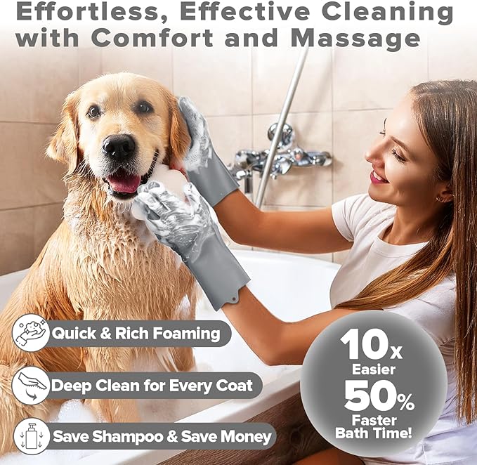 Augwind 6PCS Pet Grooming Kit for Dogs, Cats and Horses | Dog Washing Gloves | - Image 2