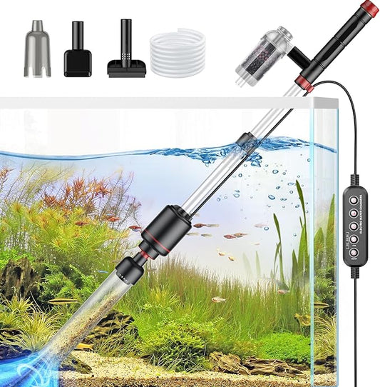 Electric Aquarium Vacuum Gravel Cleaner: 24W Fish Tank Vacuum Gravel Cleaner by Suness