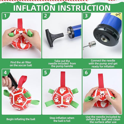 QDAN Small Christmas Dog Toys, Soccer Ball - Image 9