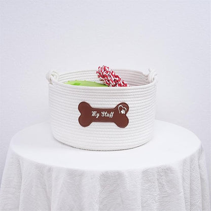 JUPPE Pet Dog Basket with Personalized Name, Dog Toys Storage Organizer Custom - Image 7