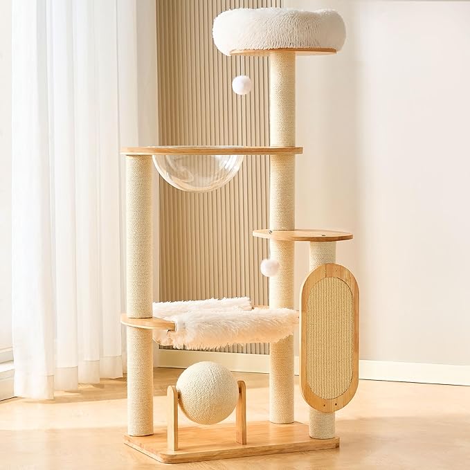 HITTITE Solid Wood Cat Tree Tower - Image 2