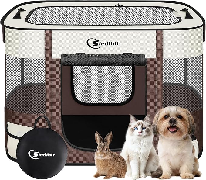 Dog Playpen, Cat Pet Puppy Pen, Portable Playpens by Siedihit