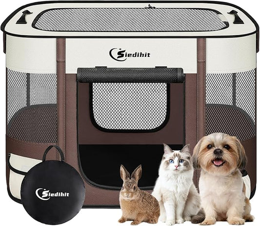 Dog Playpen, Cat Pet Puppy Pen, Portable Playpens by Siedihit