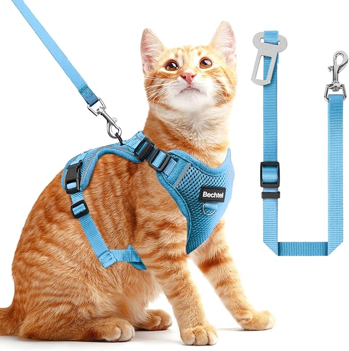 Cat Harness and Leash for Walking, The Upgrade Can be Adjusted in Four by BECHTEL